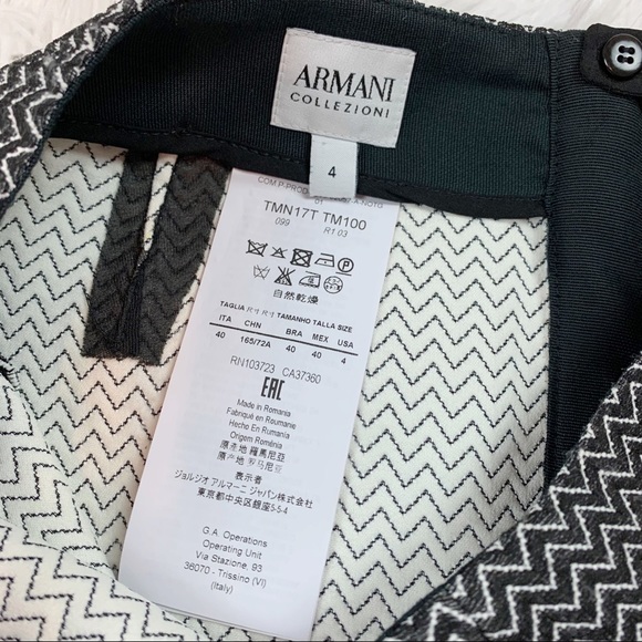 Armani Collezioni Chevron Print Jacquard Pencil Skirt high waisted full zip - Picture 11 of 12